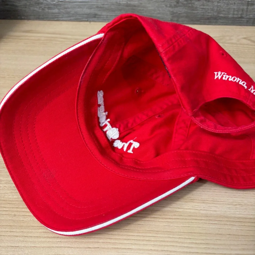 The Bridges Hat Cap Strap Back‎ Red Golf Winona Minnesota One Size Adjustable